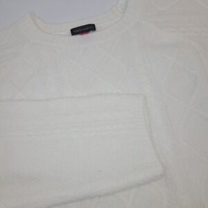 Vince Camuto Ivory Cable Knit Lightweight Pullover Sweater SC2895 Womens X-Large